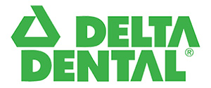 Image of Delta Dental logo, featuring a stylized 'D' with the word 'Delta' in white text above it.