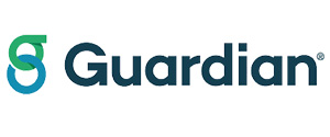 The image shows a logo with the word Guardian and the letter S in a stylized font, set against a grey background.