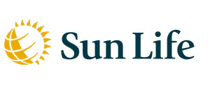 The image displays a logo with the text 'SUNLIFE' prominently visible, featuring a stylized sun with rays extending outward and a partial globe at the bottom.